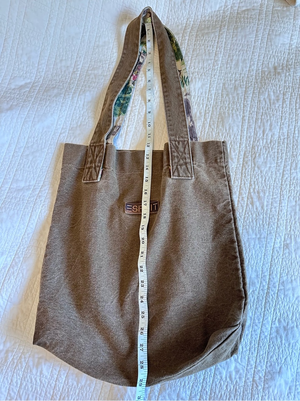 Vintage 80’s ESPRIT Acid Wash South Western Cowboy Canvas Tote Bag RARE HTF - Picture 11 of 12